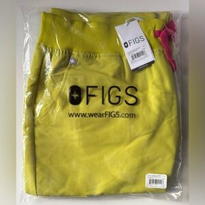 FIGS High Waisted Zamora Petite W Yoga WB Scrub Pants Limeade Womens Size XL NEW